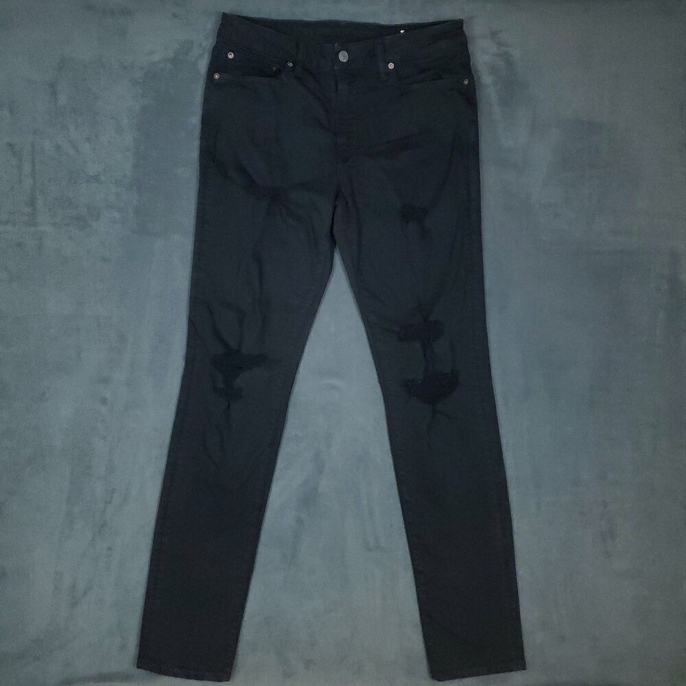 American Eagle Jeans Mens 32x34 Black Airflex+ Distressed Stretch Skinny Pants